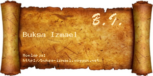 Buksa Izmael névjegykártya